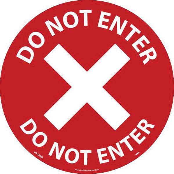 NMC - Adhesive Backed Floor Signs Message Type: COVID-19 Graphic Type: No Access; X Symbol - USA Tool & Supply