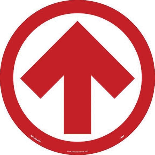 NMC - Adhesive Backed Floor Signs Message Type: COVID-19 Graphic Type: Arrow - USA Tool & Supply