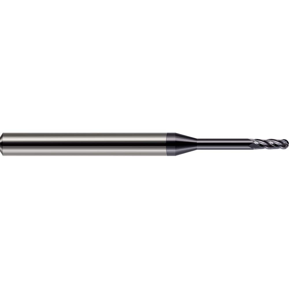 Harvey Tool - Ball End Mills; Mill Diameter (Inch): 1/4 ; Mill Diameter (Decimal Inch): 0.2500 ; Number of Flutes: 4 ; Length of Cut (Inch): 3/4 ; Length of Cut (Decimal Inch): 0.7500 ; Material: Solid Carbide - Exact Industrial Supply