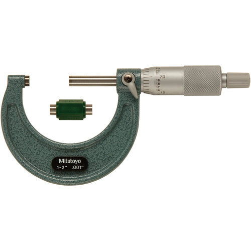 1″-2″ Measuring Range-0.001″ Graduation - Ratchet Thimble - Carbide Face - Outside Micrometer - USA Tool & Supply