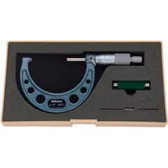 2″-3″ Measuring Range-0.0001″ Graduation - Ratchet Thimble - Carbide Face - Outside Micrometer - USA Tool & Supply