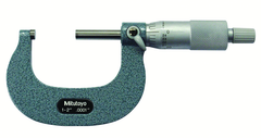 1 - 2'' Measuring Range - .0001 Graduation - Ratchet Thimble - Carbide Face - Outside Micrometer - USA Tool & Supply