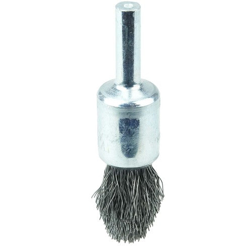 1/2″ Controlled Flare Crimped Wire End Brush, .0104″ Steel Fill - USA Tool & Supply