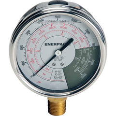 Enerpac - Hydraulic Pressure Gages & Adapters Type: Glycerine Filled Pressure Rating: 10000 - USA Tool & Supply