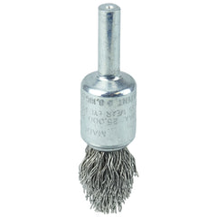 1/2″ Controlled Flare Crimped Wire End Brush, .020″ Stainless Steel Fill - USA Tool & Supply