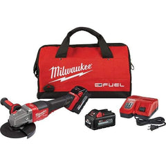 Milwaukee Tool - 4-1/2 - 6" Wheel Diam, 9,000 RPM, Cordless Angle & Disc Grinder - 5/8-11 Spindle, 18 Volts, 6 Amps, Side Exhaust - USA Tool & Supply