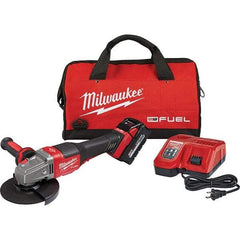 Milwaukee Tool - 4-1/2 - 6" Wheel Diam, 9,000 RPM, Cordless Angle & Disc Grinder - 5/8-11 Spindle, 18 Volts, 6 Amps, Side Exhaust - USA Tool & Supply