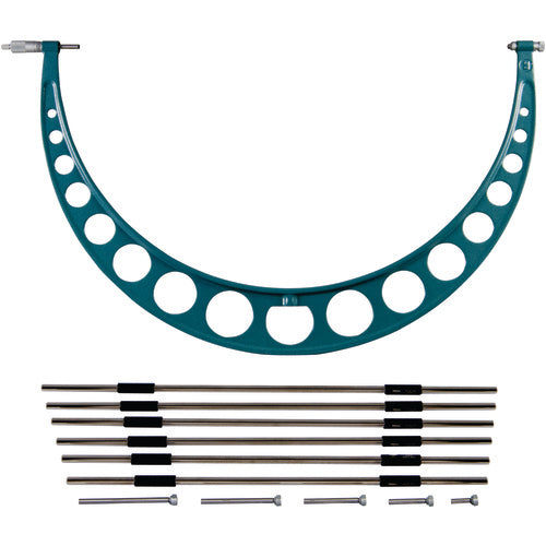 24″-30″ Measuring Range-0.001″ Graduation - Ratchet Thimble - Carbide Face - Interchangeable Anvil Micrometer - USA Tool & Supply