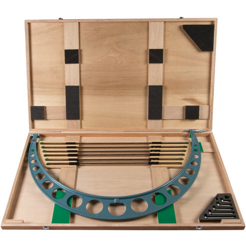 30″-36″ Measuring Range-0.001″ Graduation - Ratchet Thimble - Carbide Face - Interchangeable Anvil Micrometer - USA Tool & Supply