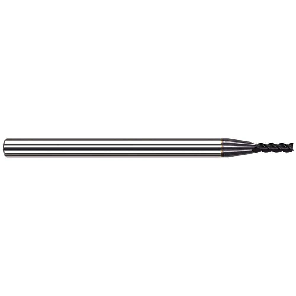 Square End Mill: 0.04'' Dia, 0.12'' LOC, 1/8'' Shank Dia, 1-1/2'' OAL, 4 Flutes, Solid Carbide Single End, AlTiN Finish, 34 ° Variable Helix, RH Cut, RH Flute