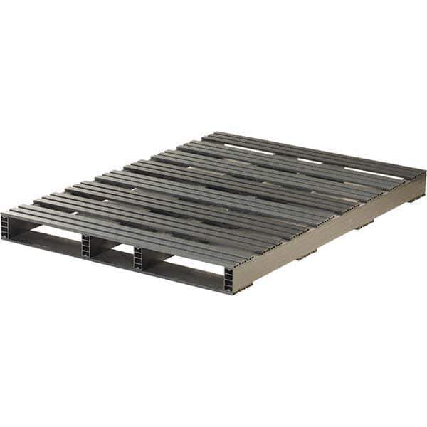 Custom Built Plastic Pallets - 60" Long x 42" & Wide x 4-1/2" High Plastic Pallet - 3,000 Lb Static Capacity, 750 Lb Dynamic Capacity, Black - USA Tool & Supply