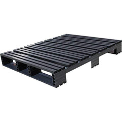 Custom Built Plastic Pallets - 48" Long x 40" & Wide x 6-1/2" High Plastic Pallet - 1,500 Lb Static Capacity, 500 Lb Dynamic Capacity, Black - USA Tool & Supply