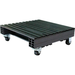 Custom Built Plastic Pallets - 24" Long x 24" & Wide x 9" High Plastic Pallet - 1,500 Lb Static Capacity, 750 Lb Dynamic Capacity, Black - USA Tool & Supply