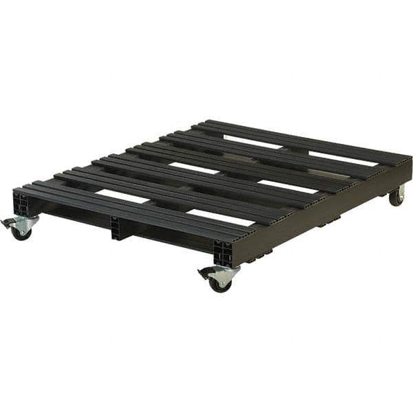 Custom Built Plastic Pallets - 48" Long x 40" & Wide x 9" High Plastic Pallet - 1,500 Lb Static Capacity, 750 Lb Dynamic Capacity, Black - USA Tool & Supply