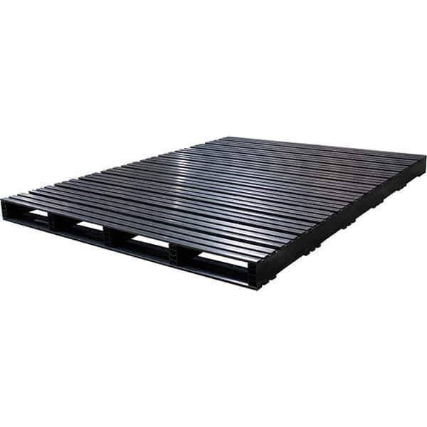 Custom Built Plastic Pallets - 60" Long x 80" & Wide x 4-1/2" High Plastic Pallet - 1,500 Lb Static Capacity, 500 Lb Dynamic Capacity, Black - USA Tool & Supply