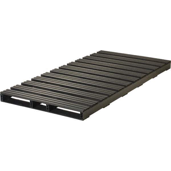 Custom Built Plastic Pallets - 96" Long x 48" & Wide x 5" High Plastic Pallet - 6,000 Lb Static Capacity, 1,500 Lb Dynamic Capacity, Black - USA Tool & Supply
