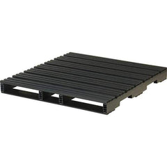 Custom Built Plastic Pallets - 48" Long x 48" & Wide x 5" High Plastic Pallet - 6,600 Lb Static Capacity, 1,000 Lb Dynamic Capacity, Black - USA Tool & Supply