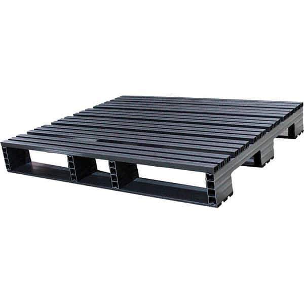 Custom Built Plastic Pallets - 40" Long x 48" & Wide x 6-1/2" High Plastic Pallet - 1,500 Lb Static Capacity, 500 Lb Dynamic Capacity, Black - USA Tool & Supply