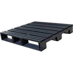 Custom Built Plastic Pallets - 42" Long x 42" & Wide x 6-1/2" High Plastic Pallet - 1,500 Lb Static Capacity, 500 Lb Dynamic Capacity, Black - USA Tool & Supply