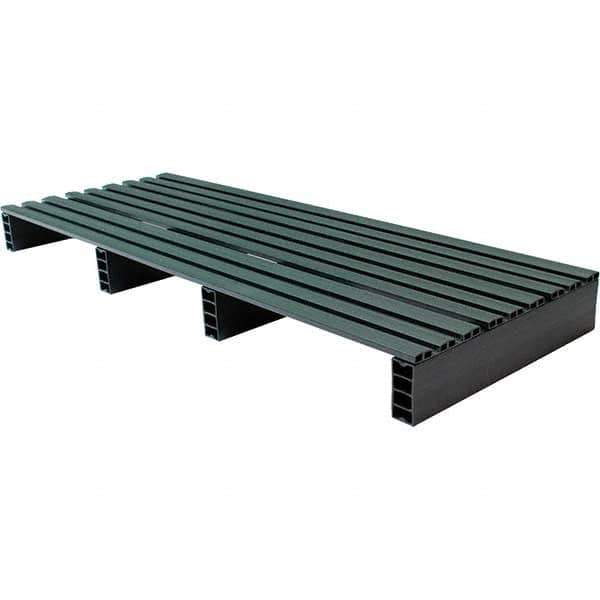 Custom Built Plastic Pallets - 18" Long x 48" & Wide x 4" High Plastic Pallet - 1,000 Lb Static Capacity, 250 Lb Dynamic Capacity, Black - USA Tool & Supply