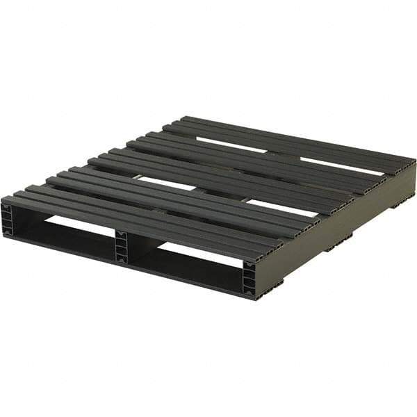 Custom Built Plastic Pallets - 36" Long x 32" & Wide x 4-1/2" High Plastic Pallet - 3,000 Lb Static Capacity, 500 Lb Dynamic Capacity, Black - USA Tool & Supply