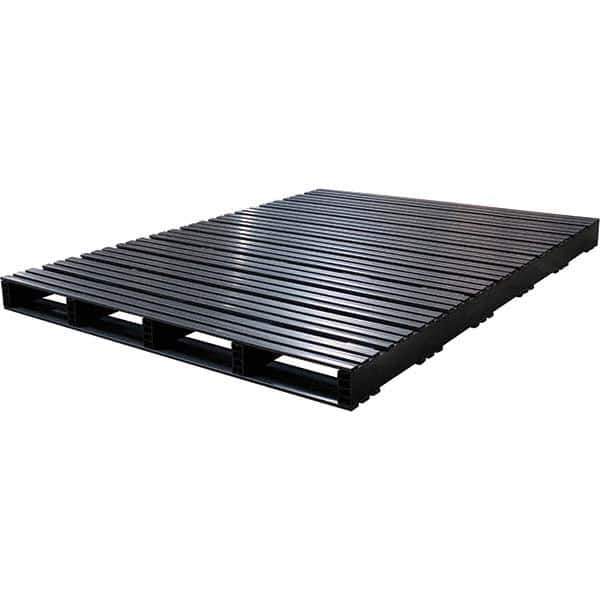 Custom Built Plastic Pallets - 54" Long x 74" & Wide x 4-1/2" High Plastic Pallet - 1,500 Lb Static Capacity, 500 Lb Dynamic Capacity, Black - USA Tool & Supply