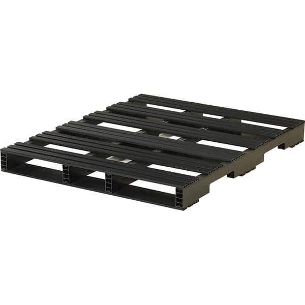Custom Built Plastic Pallets - 48" Long x 40" & Wide x 4-1/2" High Plastic Pallet - 3,000 Lb Static Capacity, 750 Lb Dynamic Capacity, Black - USA Tool & Supply