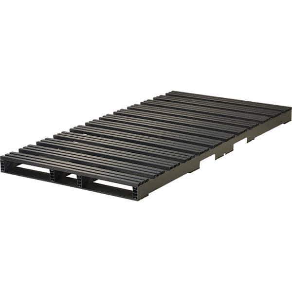 Custom Built Plastic Pallets - 96" Long x 48" & Wide x 5" High Plastic Pallet - 6,000 Lb Static Capacity, 1,500 Lb Dynamic Capacity, Black - USA Tool & Supply