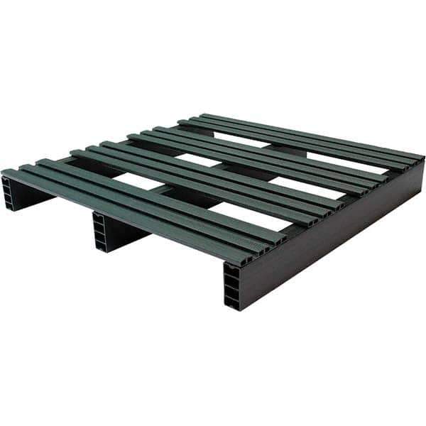 Custom Built Plastic Pallets - 30" Long x 30" & Wide x 4" High Plastic Pallet - 1,000 Lb Static Capacity, 250 Lb Dynamic Capacity, Black - USA Tool & Supply