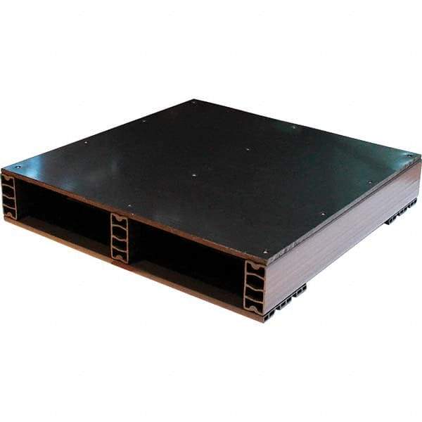 Custom Built Plastic Pallets - 24" Long x 24" & Wide x 4.4" High Plastic Pallet - 1,500 Lb Static Capacity, 500 Lb Dynamic Capacity, Black - USA Tool & Supply