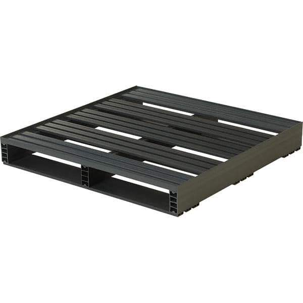 Custom Built Plastic Pallets - 36" Long x 36" & Wide x 5" High Plastic Pallet - 3,000 Lb Static Capacity, 500 Lb Dynamic Capacity, Black - USA Tool & Supply