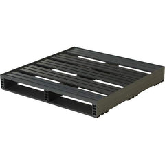 Custom Built Plastic Pallets - 36" Long x 36" & Wide x 5" High Plastic Pallet - 3,000 Lb Static Capacity, 500 Lb Dynamic Capacity, Black - USA Tool & Supply