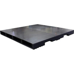 Custom Built Plastic Pallets - 60" Long x 60" & Wide x 4.4" High Plastic Pallet - 1,500 Lb Static Capacity, 500 Lb Dynamic Capacity, Black - USA Tool & Supply