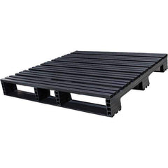 Custom Built Plastic Pallets - 48" Long x 48" & Wide x 6-1/2" High Plastic Pallet - 1,500 Lb Static Capacity, 500 Lb Dynamic Capacity, Black - USA Tool & Supply