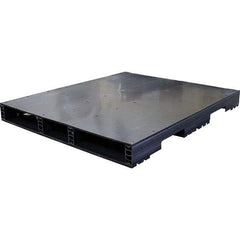 Custom Built Plastic Pallets - 48" Long x 40" & Wide x 4.4" High Plastic Pallet - 1,500 Lb Static Capacity, 500 Lb Dynamic Capacity, Black - USA Tool & Supply