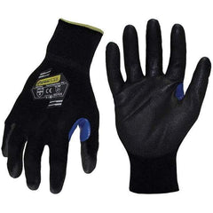 ironCLAD - Size 2XL (11) Nylon Work Gloves - For General Purpose, Palm Coated, Knit Wrist, Black, Paired - USA Tool & Supply