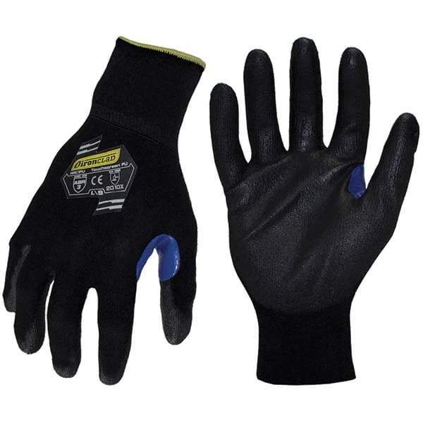 ironCLAD - Size S (7) Nylon Work Gloves - For General Purpose, Palm Coated, Knit Wrist, Black, Paired - USA Tool & Supply