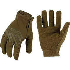 ironCLAD - Size L (9) Synthetic Leather Work Gloves - For Mechanic's & Lifting, Uncoated, Hook & Loop Cuff, Full Fingered, Coyote, Paired - USA Tool & Supply