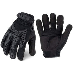 ironCLAD - Size XL (10) Synthetic Leather Work Gloves - For Mechanic's & Lifting, Uncoated, Hook & Loop Cuff, Full Fingered, Black, Paired - USA Tool & Supply