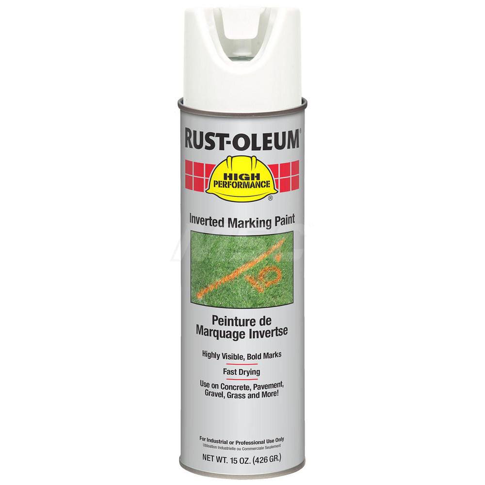 15 fl oz White Marking Paint 300' to 350' Coverage at 1-1/2″ Wide, Solvent-Based Formula