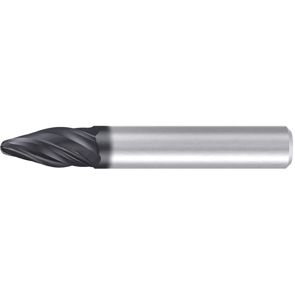 Emuge - Barrel Cutter End Mills; End Type: Circle Segment Oval Form ; Material: Solid Carbide ; Taper Angle Per Side: 3.00 ; Small End Diameter (mm): 4.00 ; Shank Diameter (mm): 6.0000 ; Length of Cut (mm): 14.0000 - Exact Industrial Supply
