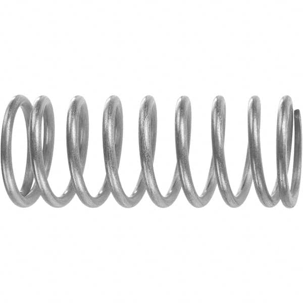 Compression Spring: 1.058″ OD, 2.625″ Free Length 0.207″ Wire Dia, 221.521 lb Max Load, 543.953 lb/in Spring Rate, Music Wire