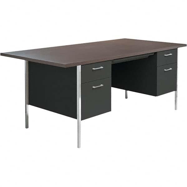 ALERA - Office Desks Type: Double Pedestal Desk Center Draw: Yes - USA Tool & Supply