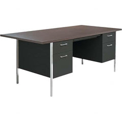 ALERA - Office Desks Type: Double Pedestal Desk Center Draw: Yes - USA Tool & Supply