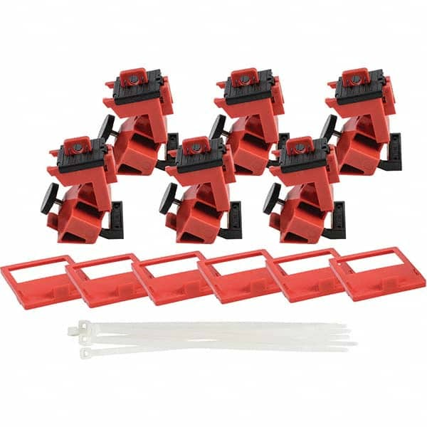 Brady - Pack of 6 Single-Pole Circuit Breaker Lockouts - USA Tool & Supply