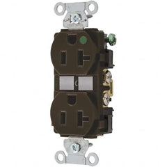 Hubbell Wiring Device-Kellems - 125V 20A NEMA 6-20R Hospital Grade White Straight Blade Duplex Receptacle - USA Tool & Supply