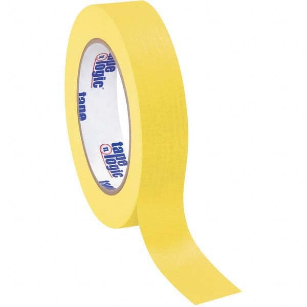 Tape Logic - Pack of (12), 60 Yd Rolls 1" Yellow Crepe Paper Masking Tape - USA Tool & Supply