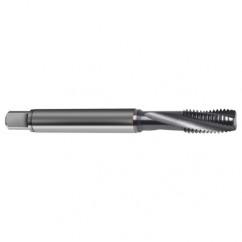 M5x0.80 4HX 3-Flute Cobalt Semi-Bottoming 15 degree Spiral Flute Tap-TiCN - USA Tool & Supply