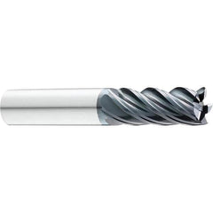 SGS - 5/16" Diam, Variable Pitch, 7/16" LOC, 5 Flute Solid Carbide Roughing Corner Radius End Mill - USA Tool & Supply