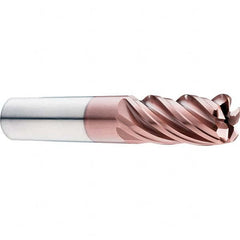 SGS - 5/8" Diam, Variable Pitch, 3/4" LOC, 5 Flute Solid Carbide Roughing Corner Radius End Mill - USA Tool & Supply